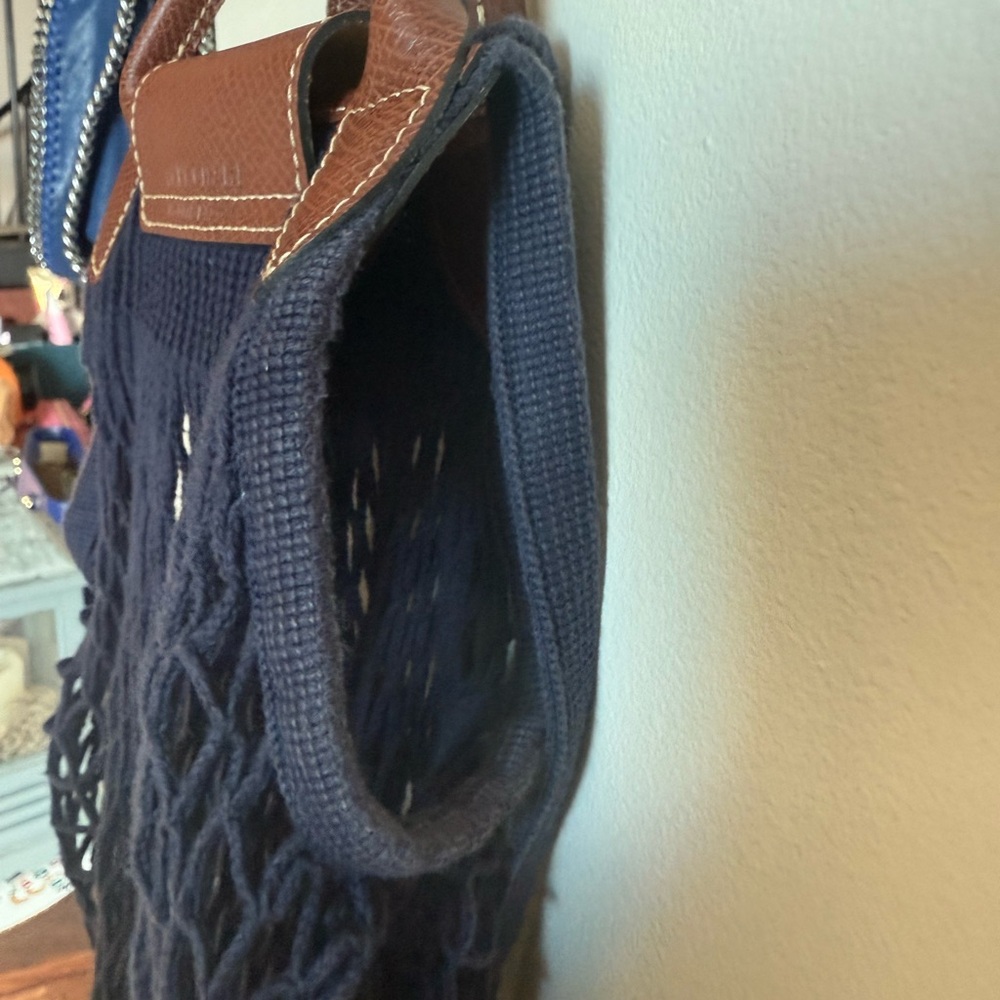Longchamp Le Pliage Filet Large Mesh Bag in Navy - Picture 7 of 8